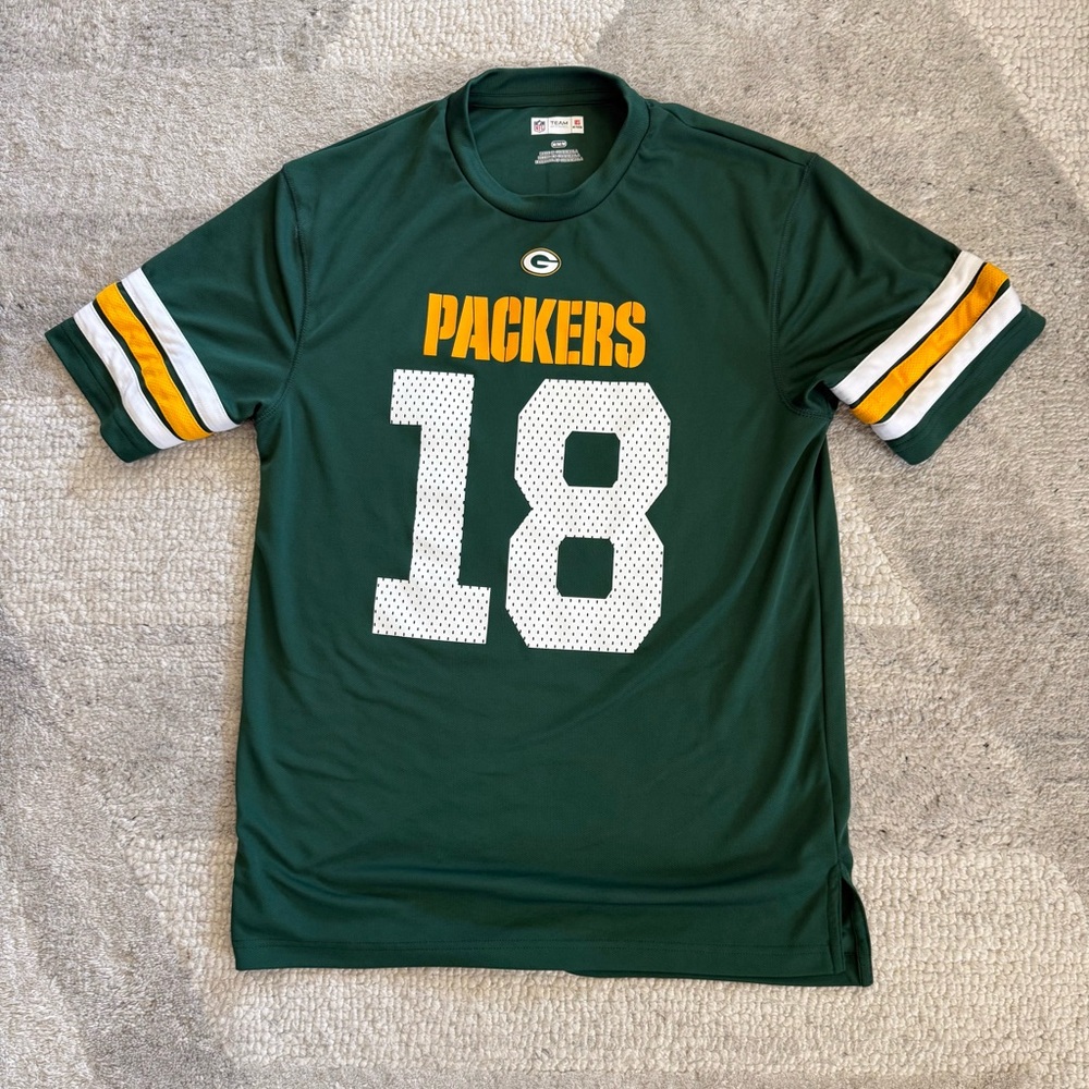 Green Bay Packers NFL‎ Short Sleeved Shirt Cobb Number 18 Size Mens Medium